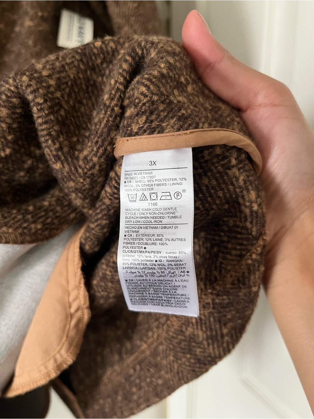 NWT Old Navy Brown Herringbone Tweed Blazer 3X Oversized Preppy Quiet Luxury - Picture 5 of 6